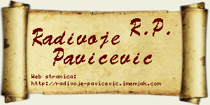 Radivoje Pavičević vizit kartica
